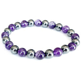 Bracelet  Améthyste et Hématite | Lithothérapie Stéphanie